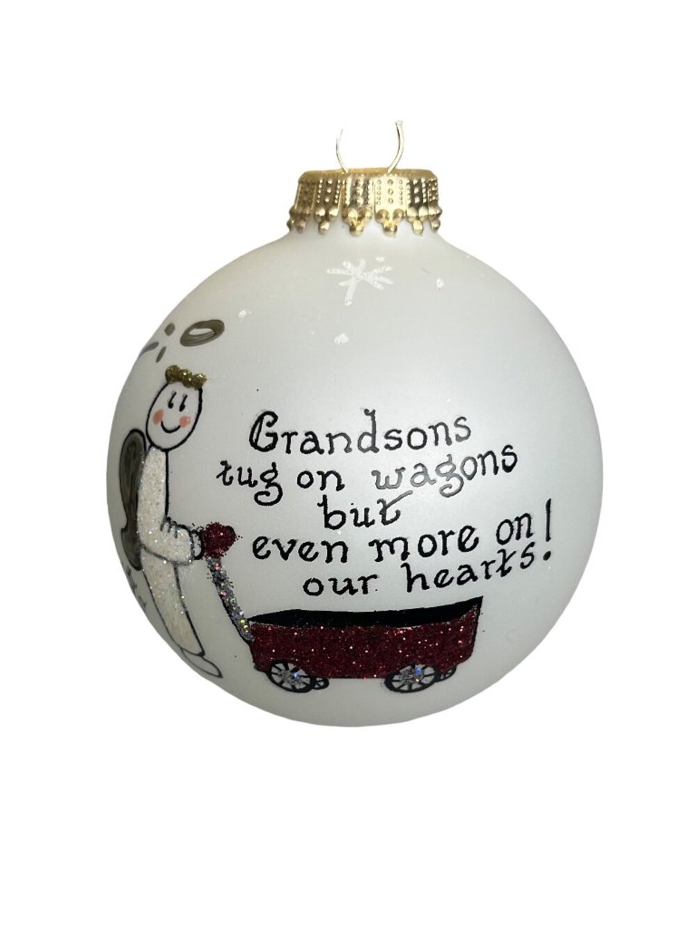 Heart Gifts Teresa Handpainted Keepsake Ornament New Grandson Round Cream